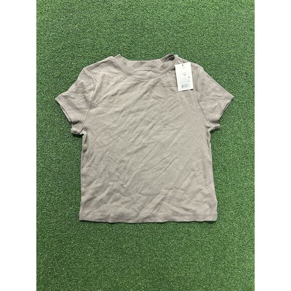 A New Day Womens Ribbed Crew Neck Short Sleeve T Shirt Brown Size M - Picture 3 of 6